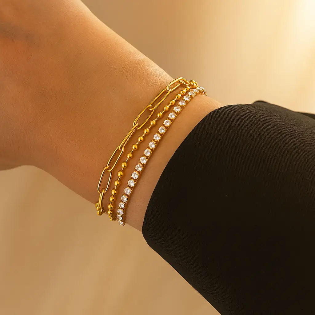 20250831_0158_Elegant Bracelet Stack_remix_01k3yakadcepkt59sb4h1andhy - Ehaanza