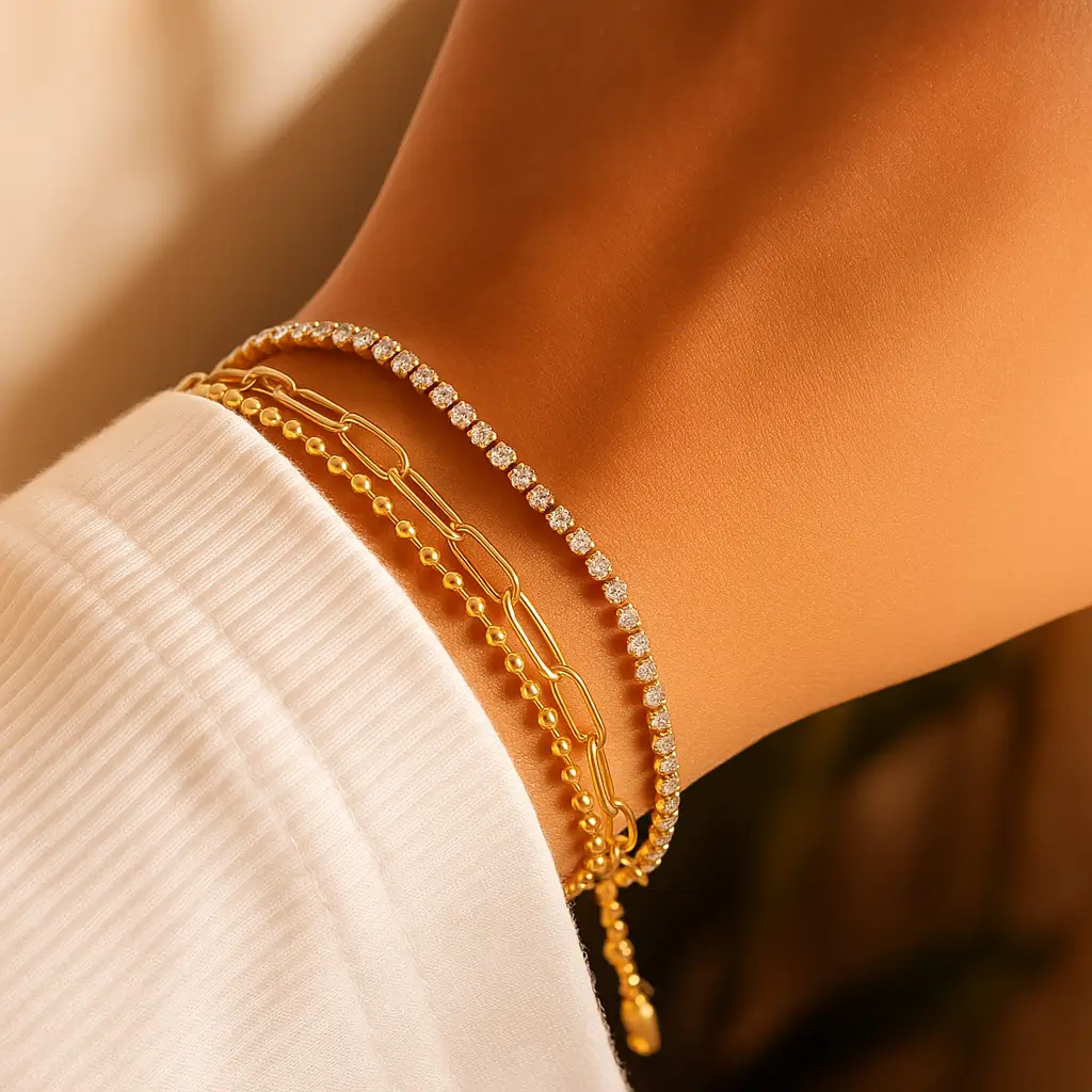 20250831_0205_Elegant Gold Bracelets_remix_01k3yaz04zej4v7gwmyd0tvrfp - Ehaanza